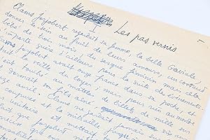 Manuscrit autographe signé de la nouvelle "Les pas vernis"