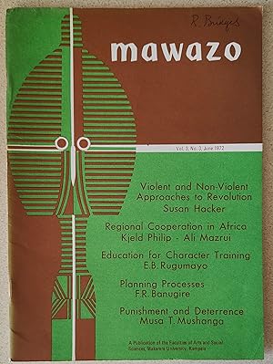 mawazo June 1972 / Susan Hacker "Violent and Non-violent Approaches to Revolution" / E B RUGUMAYO...