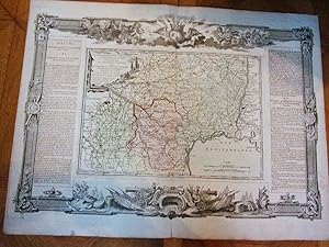 Gravure de desnos 1771 carte de languedoc du roussillon de foix
