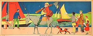 1930s French Art Deco Travel Poster, Bon Voyage Mr Dumollet (Horizontal Panel)