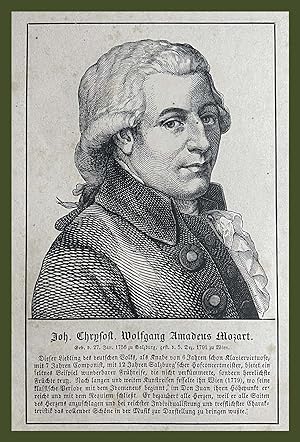 Wolfgang Amadeus Mozart Salisburgo Compositore austriaco Incisione 1857 Wigand