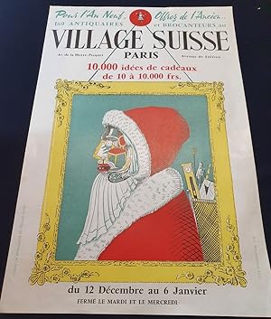 Affiche Village Suisse des Antiquaires et Brocanteurs 1961