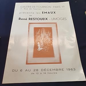 Affiche Galerie de Tournon - Paris Exposition René Restoueix - Limoges - Décembre 1963
