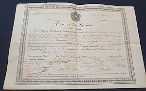 Congé de Semestre - 1820 Lieutenant d'Assy 16e Chasseurs à Cheval de l'Orne