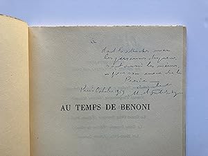 Au Temps de Benoni [ ENVOI de l' Auteur ]