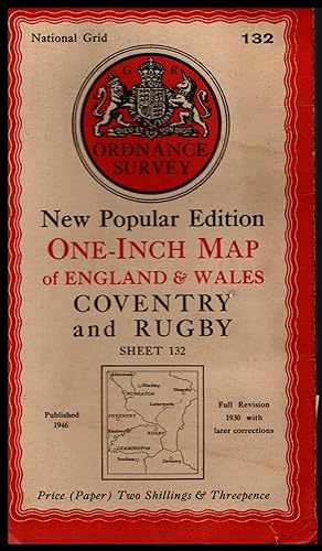 Ordnance Survey Map: COVENTRY and RUGBY New Popular Edition One Inch Map of Great Britain Sheet N...
