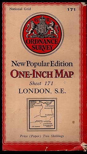 Ordnance Survey Map:LONDON S.W. New Popular Edition One Inch Map of Great Britain Sheet No.170 1945