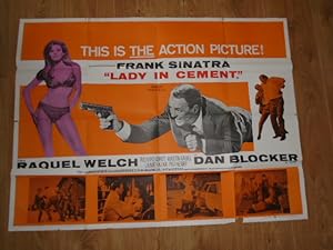 Original Vintage Quad Poster Lady in Cement Starring Frank Sinatra, Raquel Welch & Dan Blocker