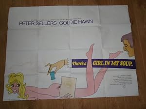 Original Vintage Quad Film Poster There's A Girl in My Soup Starring Peter Sellers & Goldie Hawn