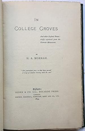 In College Groves & Other Verses
