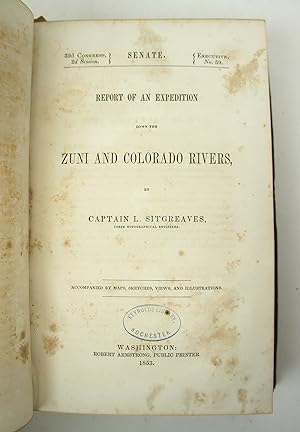 Report of an Expedition Down the Zuni and Colorado Rivers (From the Executive Documents of the Un...