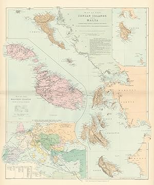 A Map of the Ionian Islands and Malta // Map of the Maltese Islands from Actual Survey // Map sho...