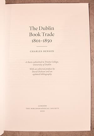 THE DUBLIN BOOK TRADE 1801-1850