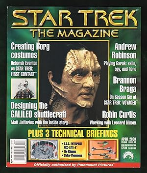 Star Trek the Magazine - April 2000. Andrew Robinson (Garak); Brannon Braga; Borg Costumes; Galil...