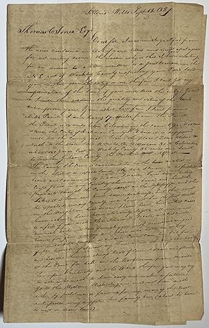 1829 ALS with Wake Forest Postmark, Discussing Search For a Wife and Land Speculation, N. L. Alle...