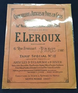 Catalogue Leroux - Quincaillerie - Articles d'Eclairage - Septembre 1907