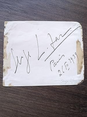 Card signed Serge Lifar on one side and by Françoise Rosay on the other. (autograph / autographe)