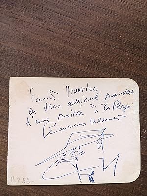 Card signed by Georges Ulmer on one side and by André Luguet and Patachou on the other.