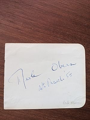 Card signed by Merle Oberon (autograph / autographe)