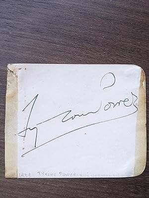 Card signed by Tyrone Power on one side and by Lilian Harvey on the other. (autograph / autographe)