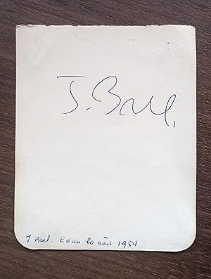 Jacques Brel autograph / autographe