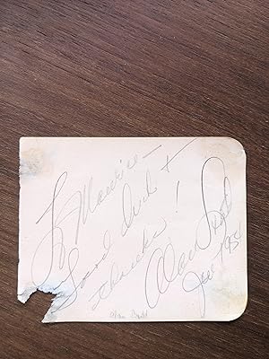 Card signed by Alan Ladd. (autographe / autograph)