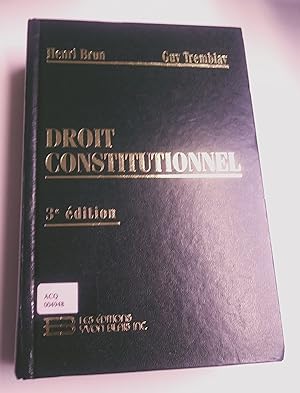 Droit constitutionnel, 3e édition , à jour le 1er mai 1997