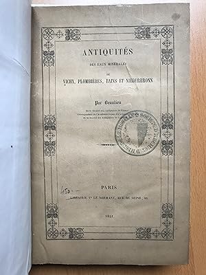 Antiquités des eaux minérales de Vichy, Plombières, Bains et Niederbronn