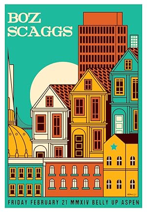 2014 American Concert Poster, Boz Scaggs (Belly Up)