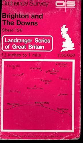 Ordnance Survey Map: BRIGHTON AND THE DOWNS 1982 The Landranger Series of Great Britain: Sheet No...