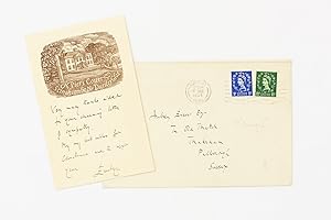 An autograph postcard signed 'Evelyn' to Aubrey Ensor, thanking him for his condolence letter
