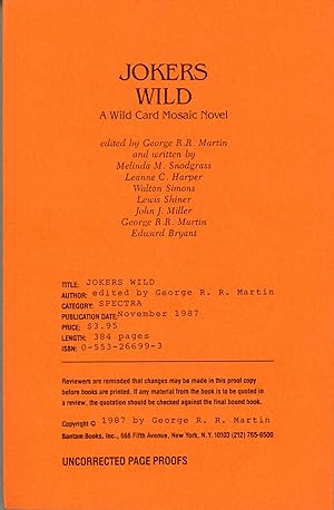 JOKERS WILD: A WILD CARD MOSAIC NOVEL