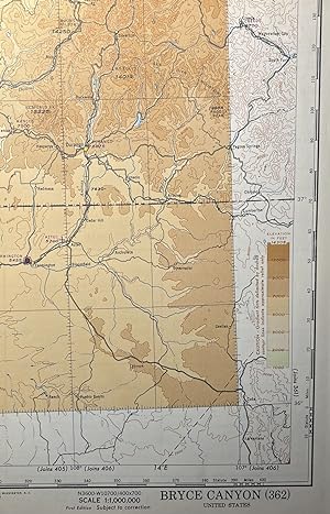 World War II AAF Aeronautical Chart, Bryce Canyon [362]
