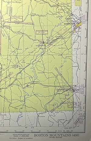World War II AAF Aeronautical Chart, Boston Mountains [408]