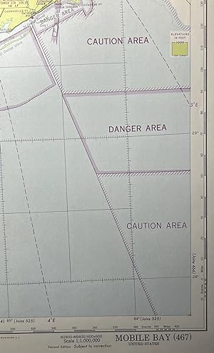 World War II AAF Aeronautical Chart, Mobile Bay [467]