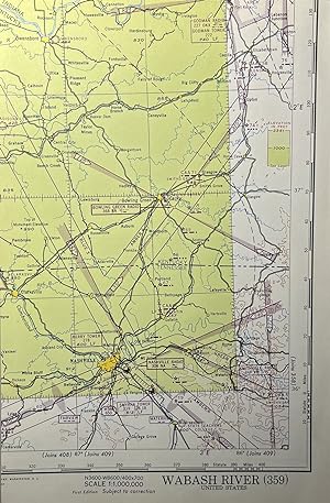 World War II AAF Aeronautical Chart, Wabash River [359]