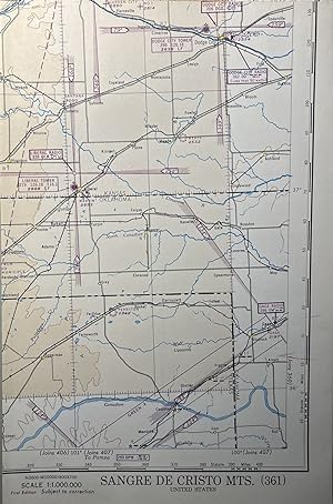 World War II AAF Aeronautical Chart, Sangre De Cristo Mountains [361]