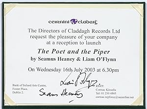 [Invitation]: The Directors of Claddagh Records Ltd request the pleasure of your company at a rec...