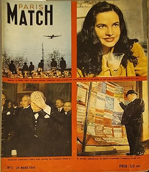 Paris Match N° 1. Nombreux articles sur la fin de la guerre. 25 mars 1949.