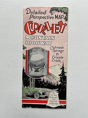 DETAILED PERSPECTIVE MAP CORLEY MOUNTAIN HIGHWAY COLORADO SPRINGS TO CRIPPLE CREEK