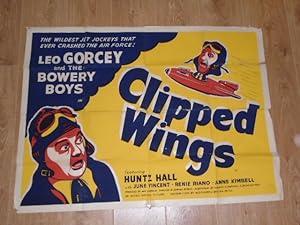 Original Vintage Quad Movie Poster Leo Gorcey and the Bowery Boys in Clipped Wings