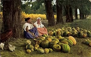 Ansichtskarte / Postkarte Balkan, Melonenhändlerinnen, Bäuerinnen an einem Feldweg
