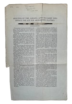 Jamaica Act for Abolishing Slavery, 1835