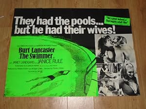 Film Poster The Swimmer British Quad Starring Burt Lancaster (1968) with Janet Lingard and Janice...