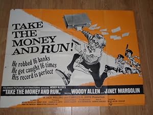 Woody Allen Quad Film Poster Take The Money and Run (1969).