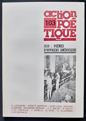 Action poétique n°103, printemps 1986.