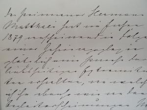 (Posen 1839 - 1899). Handschriftliches, ärztliches Attest über Hermann Matthaei. Mit eigenhändige...