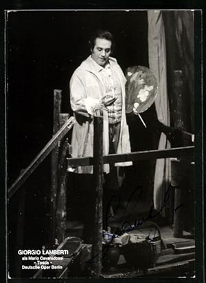 Ansichtskarte Opernsänger Giorgio Lamberti in Tosca, mit original Autograph