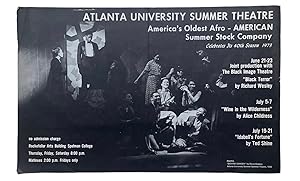 Poster for Atlanta University Summer Theatre. Americas Oldest Afro-American Summer Stock Company...