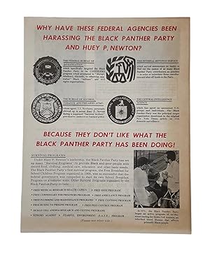 Late 1970s Broadside "Why Have These Federal Agencies Been Harassing The Black Panther Party and ...